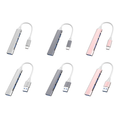 4 in 1 Mini Multifunctional Expanded Docking, Spec: Type-C/USB-C 3.0 (Silver), Type-C/USB-C 3.0 (Gray), Type-C/USB-C 3.0 (Pink)