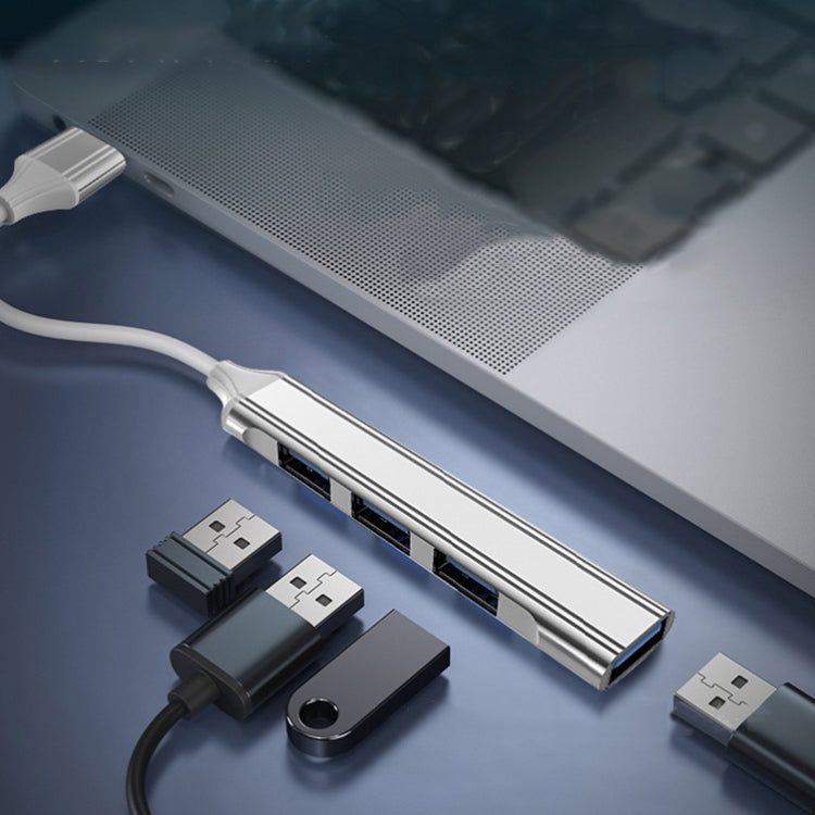 4 in 1 Mini Multifunctional Expanded Docking, Spec: Type-C/USB-C 3.0 (Silver), Type-C/USB-C 3.0 (Gray), Type-C/USB-C 3.0 (Pink)