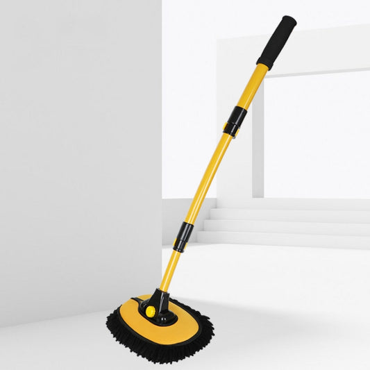 Vadrouille de lavage de voiture en fausse fourrure à tige incurvée rétractable, tige incurvée jaune noir, tige incurvée jaune bleu