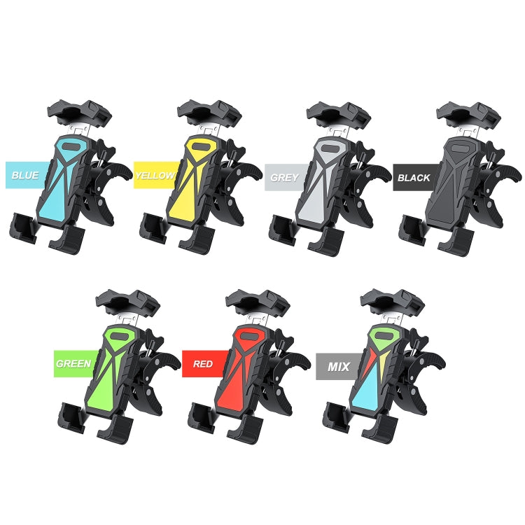 L101+M011 Outdoor Cycling Mechanical Locking Phone Holder, Gray, Black, Blue, Yellow, Red, Green, DIY Color