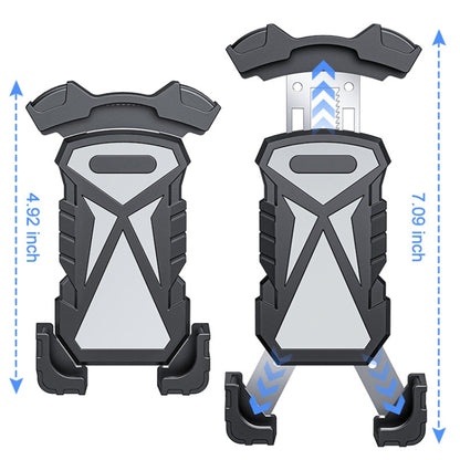 L101+M011 Outdoor Cycling Mechanical Locking Phone Holder, Gray, Black, Blue, Yellow, Red, Green, DIY Color