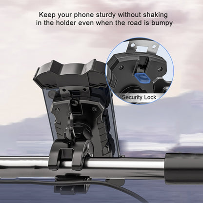 L101+M011 Outdoor Cycling Mechanical Locking Phone Holder, Gray, Black, Blue, Yellow, Red, Green, DIY Color