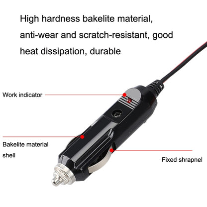 12-24V Car Cigarette Lighter Plug Extension Line, Cable Length 3.7m, 12-24V Length 370cm