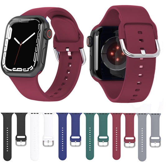 Silicone Solid Color Watch Band, For Apple Watch Series 6&SE&5&4 44mm, For Apple Watch Series 6&SE&5&4 40mm