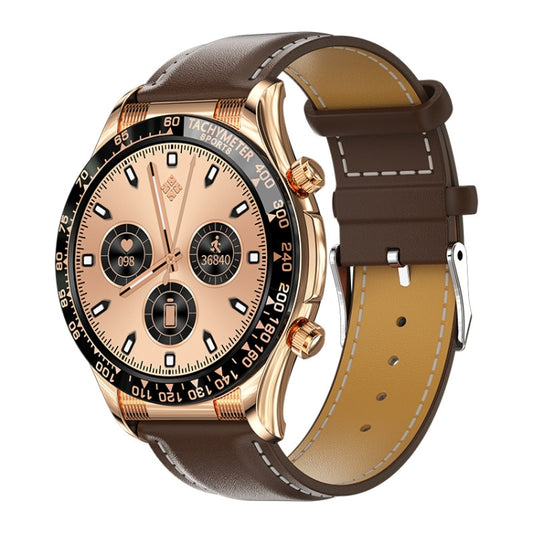LOANIY E18 Pro Smart Bluetooth Calling Watch with NFC Function, Gold Silicone, Gold Leather, Green Silver Steel