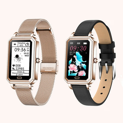 LOANIY HT2 1.28 Inch Heart Rate Detection Pedometer Smart Watch, Gold Steel