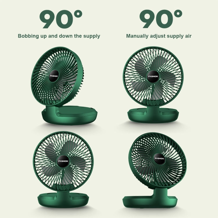 Mini ventilateur de bureau pliable portable pour la maison, 8 pouces blanc, 8 pouces vert