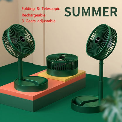 Ventilateur pliant portable Ventilateur sur pied rétractable, Style :, Rechargeable (vert), USB (vert)