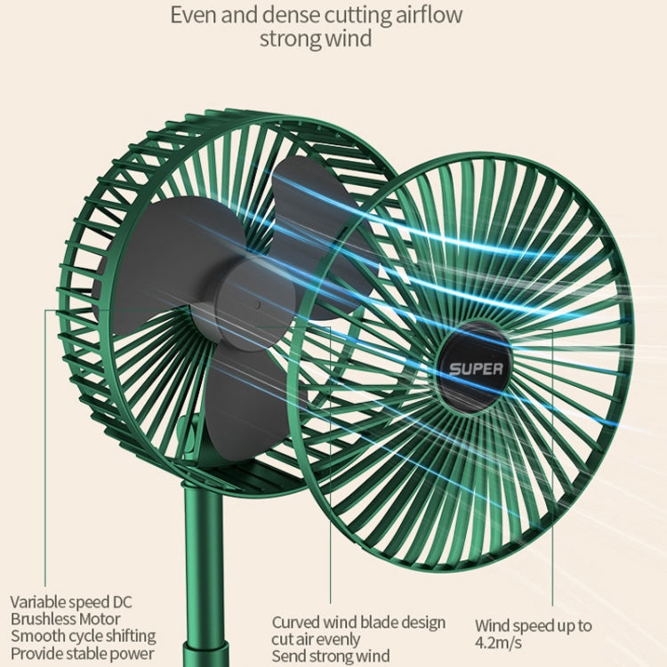 Ventilateur pliant portable Ventilateur sur pied rétractable, Style :, Rechargeable (vert), USB (vert)