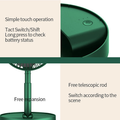 Ventilateur pliant portable Ventilateur sur pied rétractable, Style :, Rechargeable (vert), USB (vert)