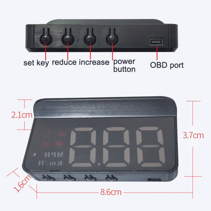 Wireless Car OBD Speed Water Temperature Raising Instrument Panel HD Projector, Wireless Car OBD