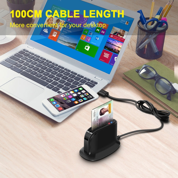 Rocketek SCR812 Lecteur de carte à puce USB 2.0 Lecteur de carte IC ID CAC TF