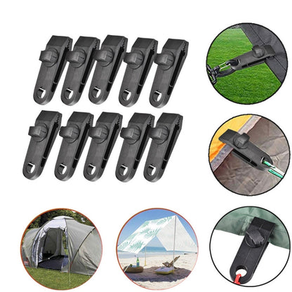 Outdoor Camping Windproof Canopy Fixed Tent Clip Rope Buckle Quick Hanging Set, 10 Clips+10 Ropes, 10 Clips+10 Black Ropes, 10 Clips+10 Black Ropes+10 Silver Buckles, 10 Clips+10 Elastic Ropes+10 Black Buckles                                           ...