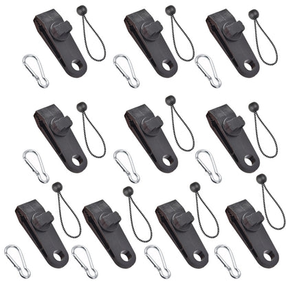 Outdoor Camping Windproof Canopy Fixed Tent Clip Rope Buckle Quick Hanging Set, 10 Clips+10 Ropes, 10 Clips+10 Black Ropes, 10 Clips+10 Black Ropes+10 Silver Buckles, 10 Clips+10 Elastic Ropes+10 Black Buckles                                           ...