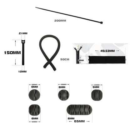 Desktop Data Cable Organizer Storage Winder Combination Set, 119 In 1, Zipper:126 In 1, Network Pipe:126 In 1