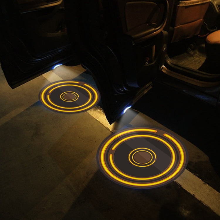 LED Infrared Induction Car Door Welcome Light Night Projection Ambient Light, Energy Circle (Blue), Energy Circle (White), Energy Circle (Yellow), Cat Claw (Yellow), Radish (Yellow), Drink (Yellow), Drink (Purple), Honor (Yellow), Honor (Purple)�������...