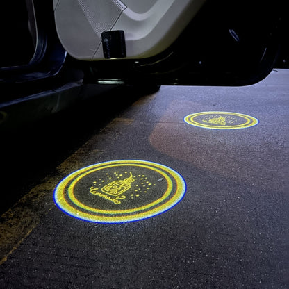 LED Infrared Induction Car Door Welcome Light Night Projection Ambient Light, Energy Circle (Blue), Energy Circle (White), Energy Circle (Yellow), Cat Claw (Yellow), Radish (Yellow), Drink (Yellow), Drink (Purple), Honor (Yellow), Honor (Purple)�������...