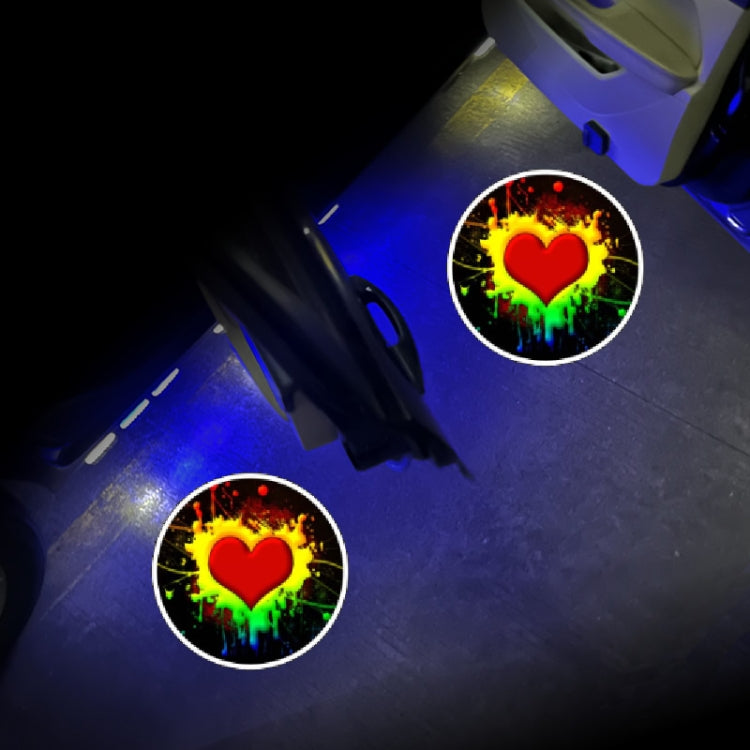 LED Infrared Induction Car Door Welcome Light Night Projection Ambient Light, Energy Circle (Blue), Energy Circle (White), Energy Circle (Yellow), Cat Claw (Yellow), Radish (Yellow), Drink (Yellow), Drink (Purple), Honor (Yellow), Honor (Purple)�������...