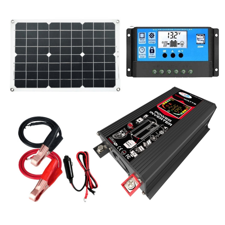 Home Solar Generator Inverter+30A Controller+18W 12V Solar Panel, Black 12V To 220V, Black 12V To 110V, Yellow 12V To 220V, Yellow 12V To 110V