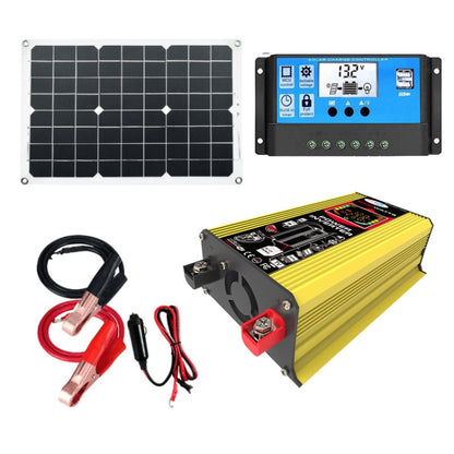 Home Solar Generator Inverter+30A Controller+18W 12V Solar Panel, Black 12V To 220V, Black 12V To 110V, Yellow 12V To 220V, Yellow 12V To 110V