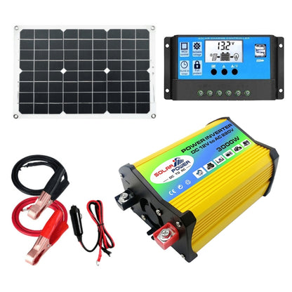Home Solar Generator Inverter+30A Controller+18W 12V Solar Panel, Specification:, Black 12V To 220V, Black 12V To 110V, Yellow 12V To 220V, Yellow 12V To 110V