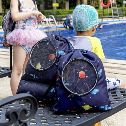 Wet And Dry Separation Waterproof Drawstring Shoulder Beach Swimming Bag For Children, Black S, Black L, Pink S, Pink L, Blue S, Blue L, Tibetan S, Tibetan L, Gray S, Gray L