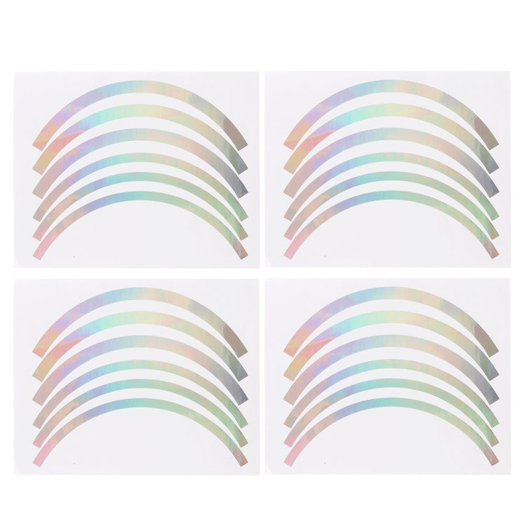 2 Sets Wheel Hub Protective Sticker For Scooter Bicycle Electric Vehicle, Silver Colorful, Red, Yellow, Blue, Green, White