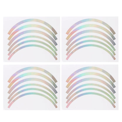 2 Sets Wheel Hub Protective Sticker For Scooter Bicycle Electric Vehicle, Silver Colorful, Red, Yellow, Blue, Green, White