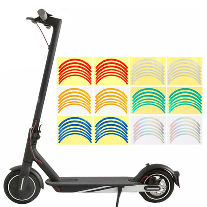 2 Sets Wheel Hub Protective Sticker For Scooter Bicycle Electric Vehicle, Silver Colorful, Red, Yellow, Blue, Green, White