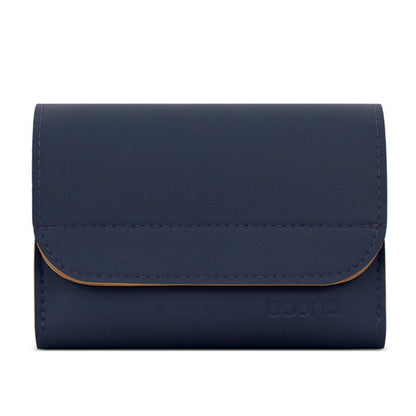 Baona BN-Q009 Petite Pochette de Rangement en Cuir pour Souris et Chargeur, Bleu profond+Jaune, Gris vert+Vert clair, Argent+Bleu