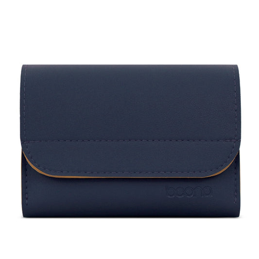 Baona BN-Q009 Petite Pochette de Rangement en Cuir pour Souris et Chargeur, Bleu profond+Jaune, Gris vert+Vert clair, Argent+Bleu