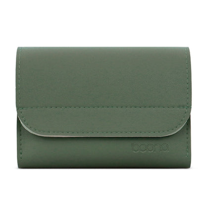 Baona BN-Q009 Small Leather Mouse Charger Storage Bag, Deep Blue+Yellow, Gray Green+Light Green, Silver+Blue