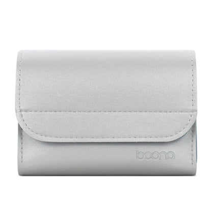 Baona BN-Q009 Small Leather Mouse Charger Storage Bag, Deep Blue+Yellow, Gray Green+Light Green, Silver+Blue