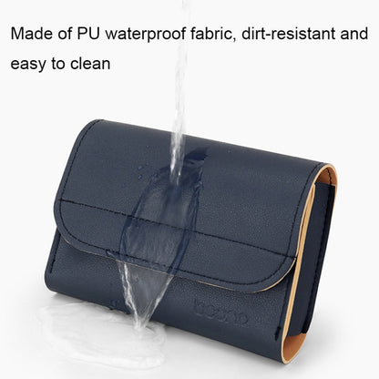 Baona BN-Q009 Small Leather Mouse Charger Storage Bag, Deep Blue+Yellow, Gray Green+Light Green, Silver+Blue