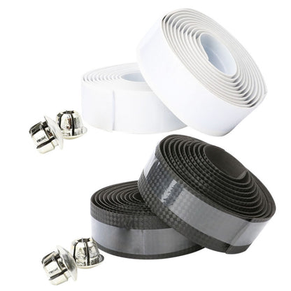 1 Pair Carbon Fiber Texture Road Bike Ties Snakeskin Handlebar Ties, Black, White