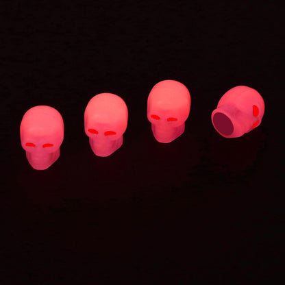 1 Sets Car Tire Luminous Valve Cap Motorcycle Skull Valve Core Cap, 1 Set Green, 1 Set Yellow, 1 Set Red, 1 Set Blue