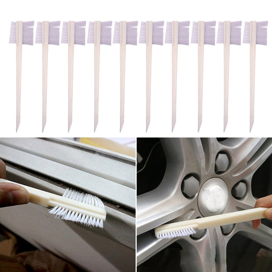 10 brosses de nettoyage pour moteur de voiture à double face, 10 PCS Blanc