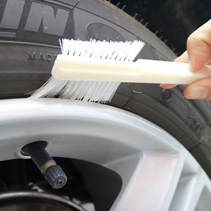 10 PCS Car Head Engine Brush Double-Sided Groove Brush, 10 PCS White