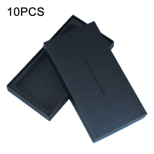 10 PCS Solid Color Phone Case/Tempered Film/Support Frame Box, All Black