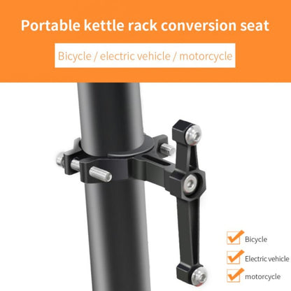 Bicycle Aluminum Alloy Bottle Cage Conversion Seat Fixed Adjustable Bottle Cage, Red, Silver, Black