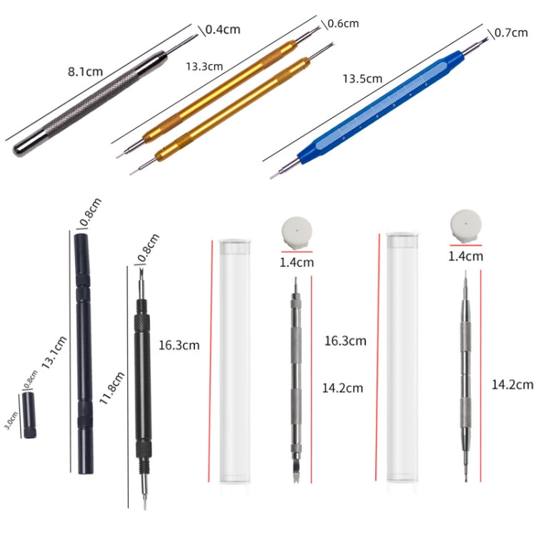 Single -headed Watch Repair Tool Ear Batch Replacement Watch Strap Tool, 10 Pair Silver, 10 Pair Golden, 5 PCS Screw Gold, 5 PCS With Scale Blue, With Scale Golden, 5 PCS With Scale  Black, With Packaging  A, With Packaging B, 10 PCS Single -headed    ...