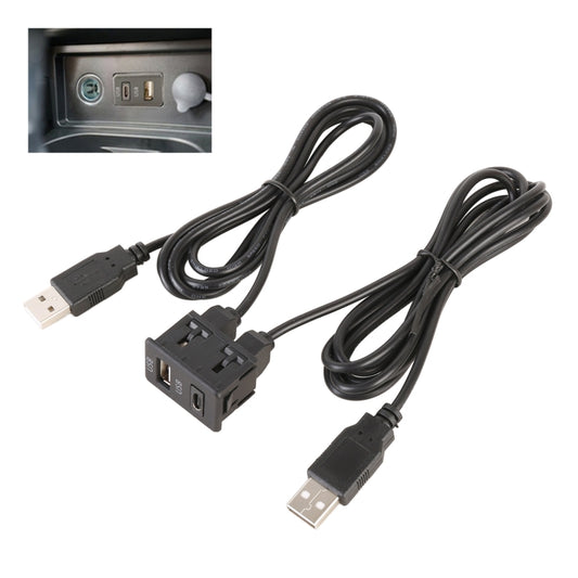 Car Universal Modification Type-C+USB Interface Charging Use Seat, Type-C+USB