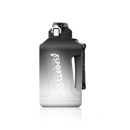 Large Capacity Gradient Straw Cup Sports Bottle With Scale, 1500ml, 2300ml, 3800ml