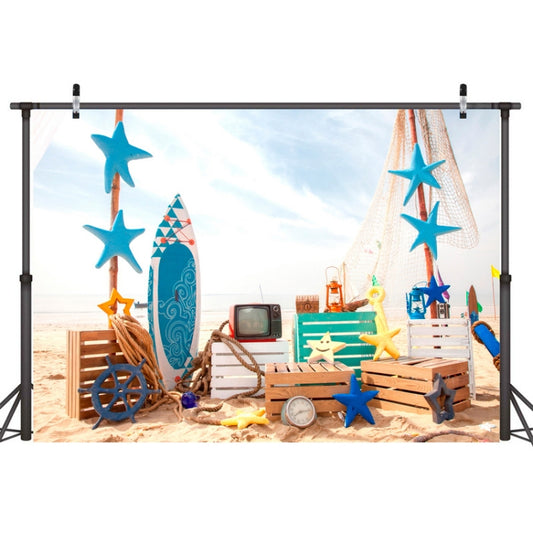 Tissu de fond pour photographie de planche de surf de plage 2,1 m x 1,5 m