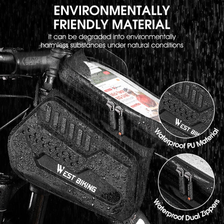 WEST BIKING Bicycle TPU Hard Shell Front Beam Bilateral Mobile Phone Bag, YP0707294