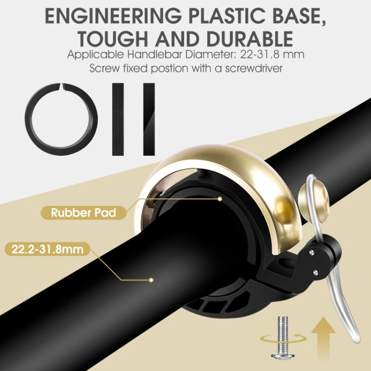 WEST BIKING Bicycle Retro Copper Bell Riding Crisp & Loud Bell, WEST BIKING Copper Bell(Gold)