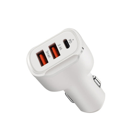 Chargeur de voiture USB double PD+2.4A, Style : 3 ports (noir), 3 ports (noir), 3 ports (blanc)