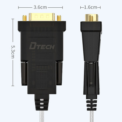 DTECH DT-5002F 1m USB To RS232 Serial Line DB9 Needle COM Port, 1m