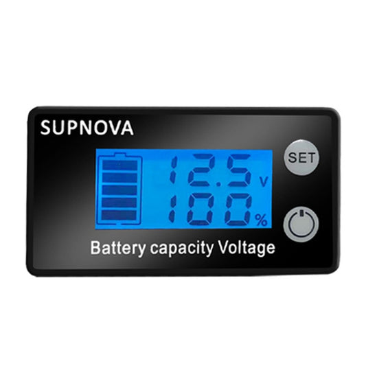SUPNOVA LCD Two-wire Voltage and Electricity Meter DC Digital Display Voltmeter, Blue, White