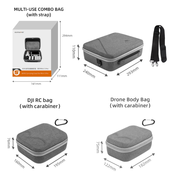 Sunnylife Drohnen-Schutztasche für DJI Mini 3 Pro,Stil:, MM3-B392, MM3-B397, MM3-B390, MM3-B391
